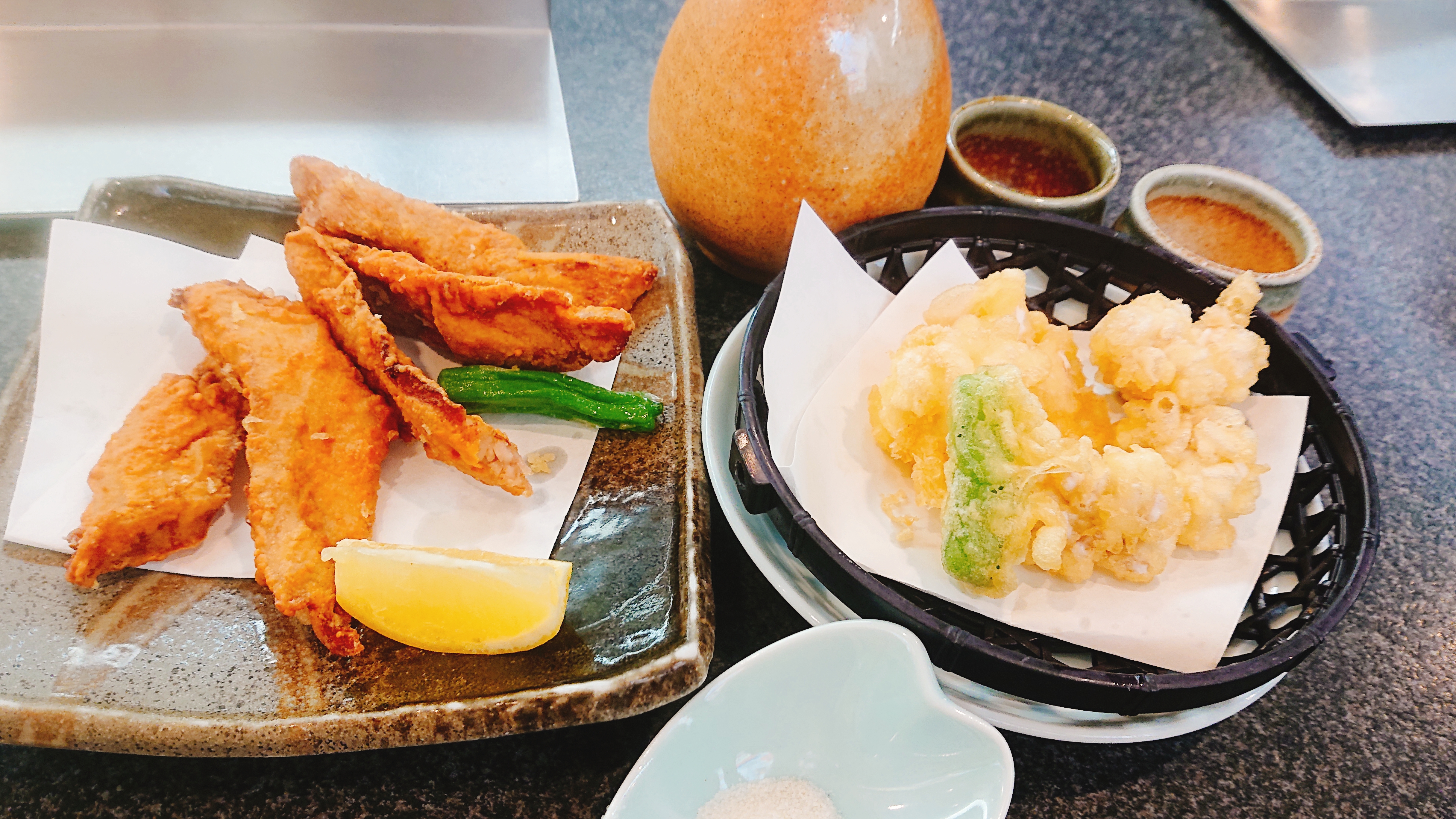 すしざんまい 白子の天ぷら、マグロの唐揚げ