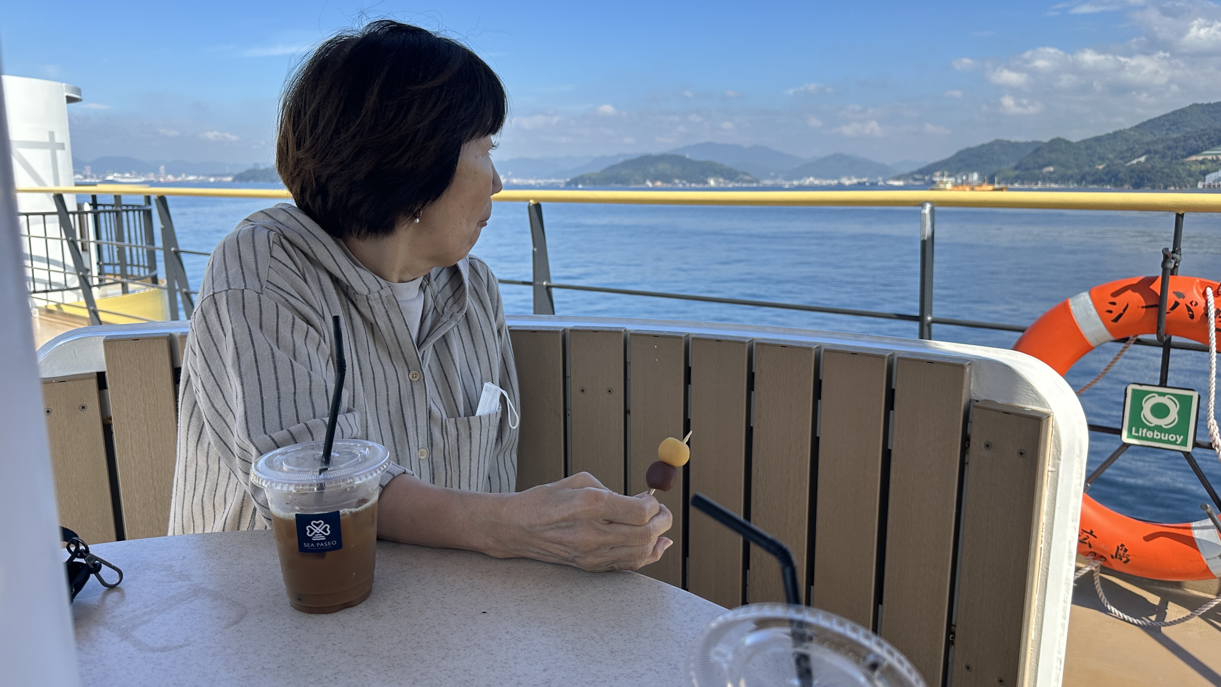 「移動する海上公園」シーパセオ アイスコーヒー 坊ちゃん団子🍡